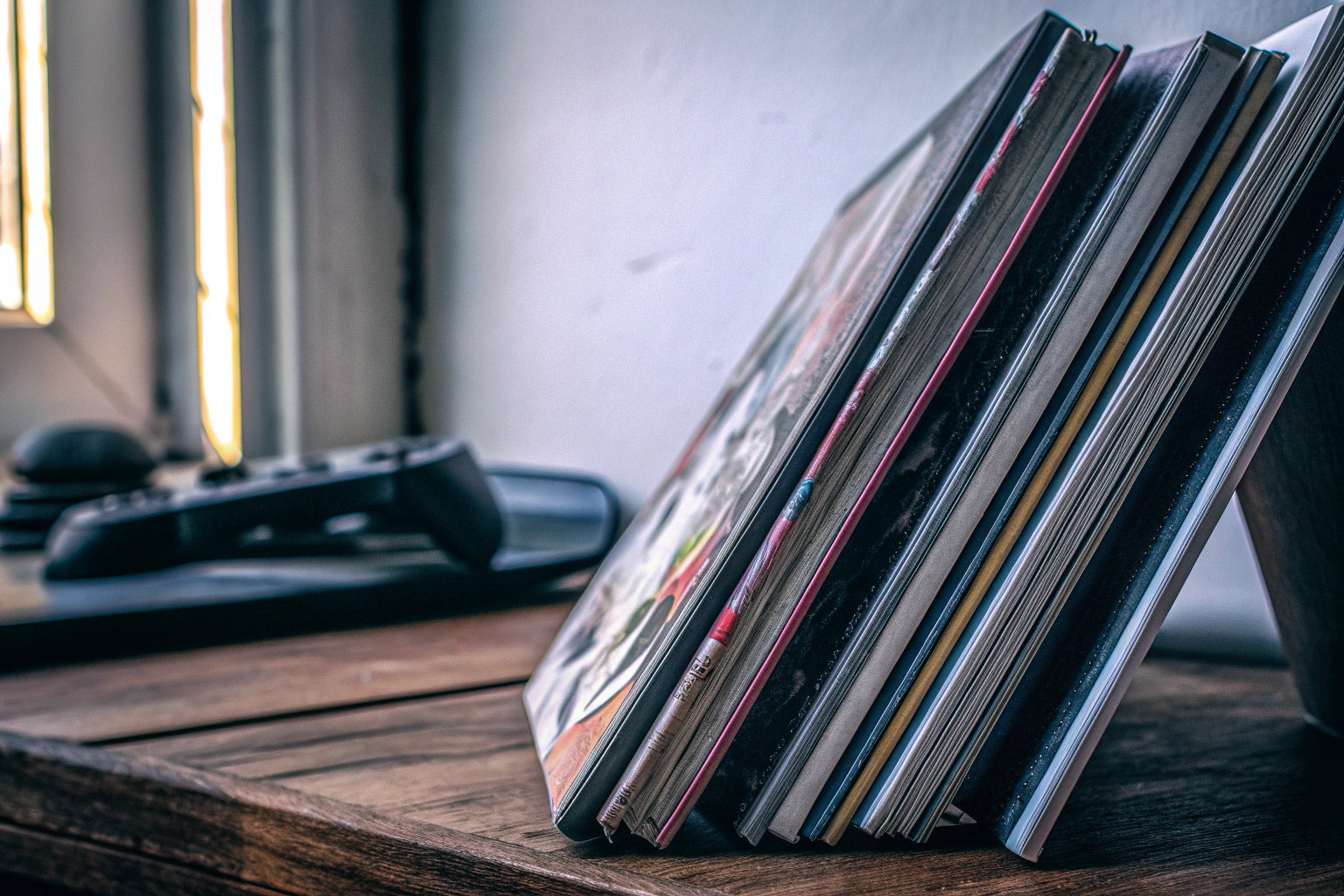 Eine Zusammenstellung verschiedener Gaming-Bücher, die auf einem Tisch liegen. Gaming-Bücher auf einem Tisch