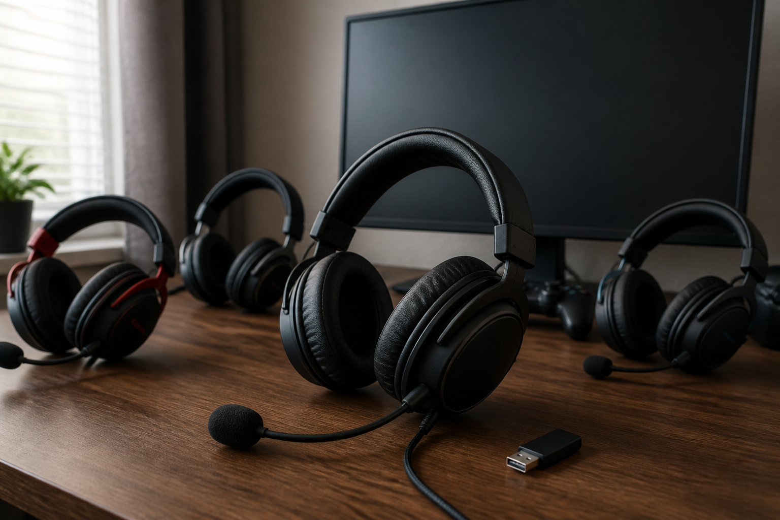 Auswahl verschiedener Gaming-Headsets für lange Spielsessions