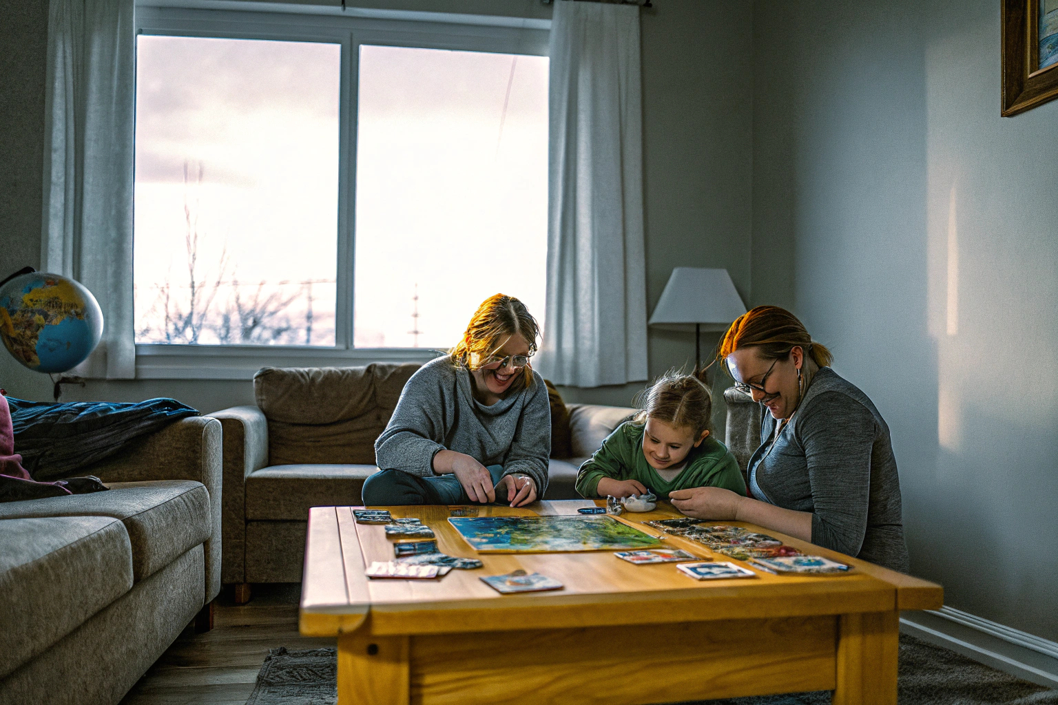 Familien, die gemeinsam Brettspiele spielen und dabei lernen. Familien spielen und lernen gemeinsam mit Brettspielen