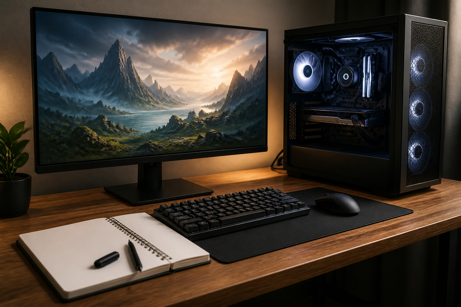 Gaming-PC mit Spielabsturz und Notizen zur Fehlersuche