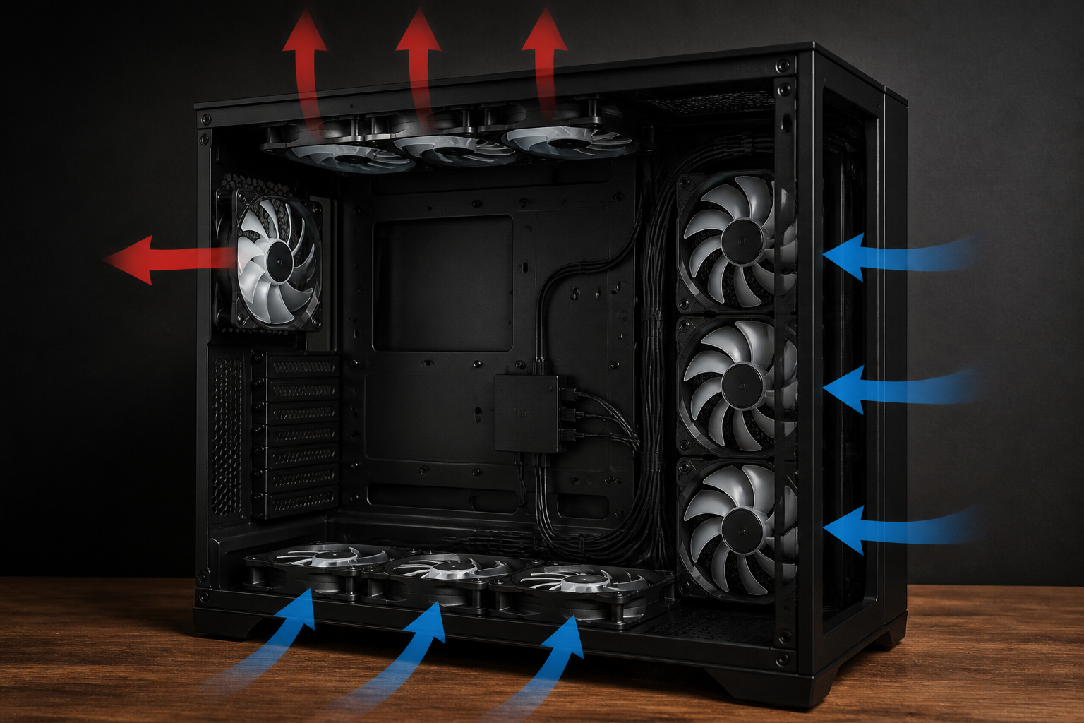 Optimaler Luftstrom mit mehreren Gehäuselüftern im Gaming-PC