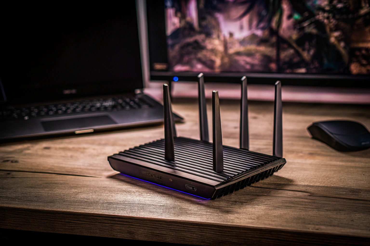 Gaming-Router mit Laptop