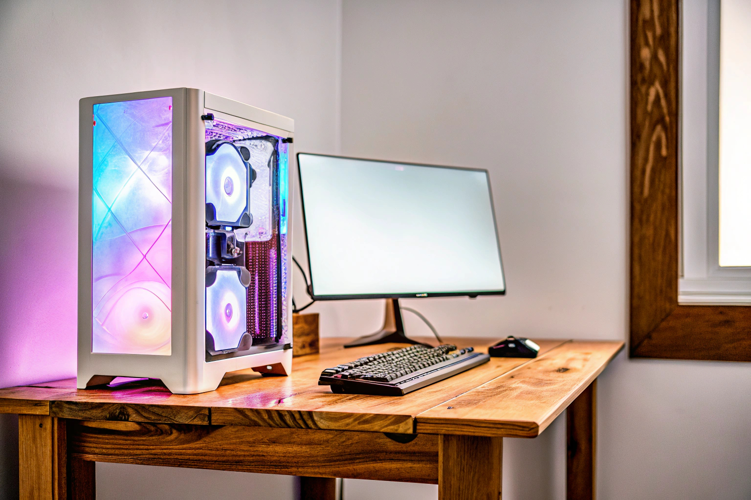 Gaming-Setup mit effizienter PC-Kühlung. Gaming-Setup mit PC-Kühlung