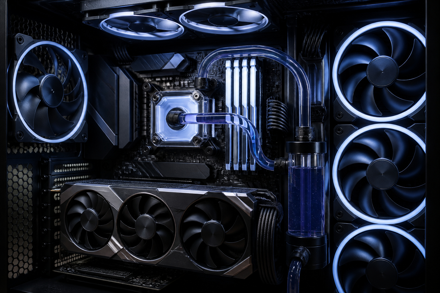 Gaming PC mit 3D V Cache CPU Kühlung RAM und Grafikkarte