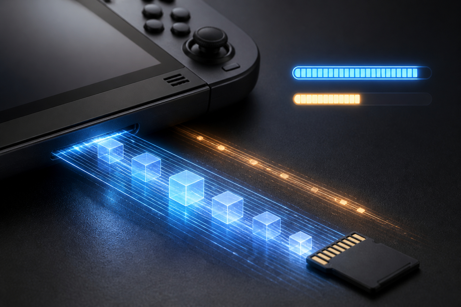 PCIe NVMe Datenübertragung einer microSD Express Karte an der Nintendo Switch 2