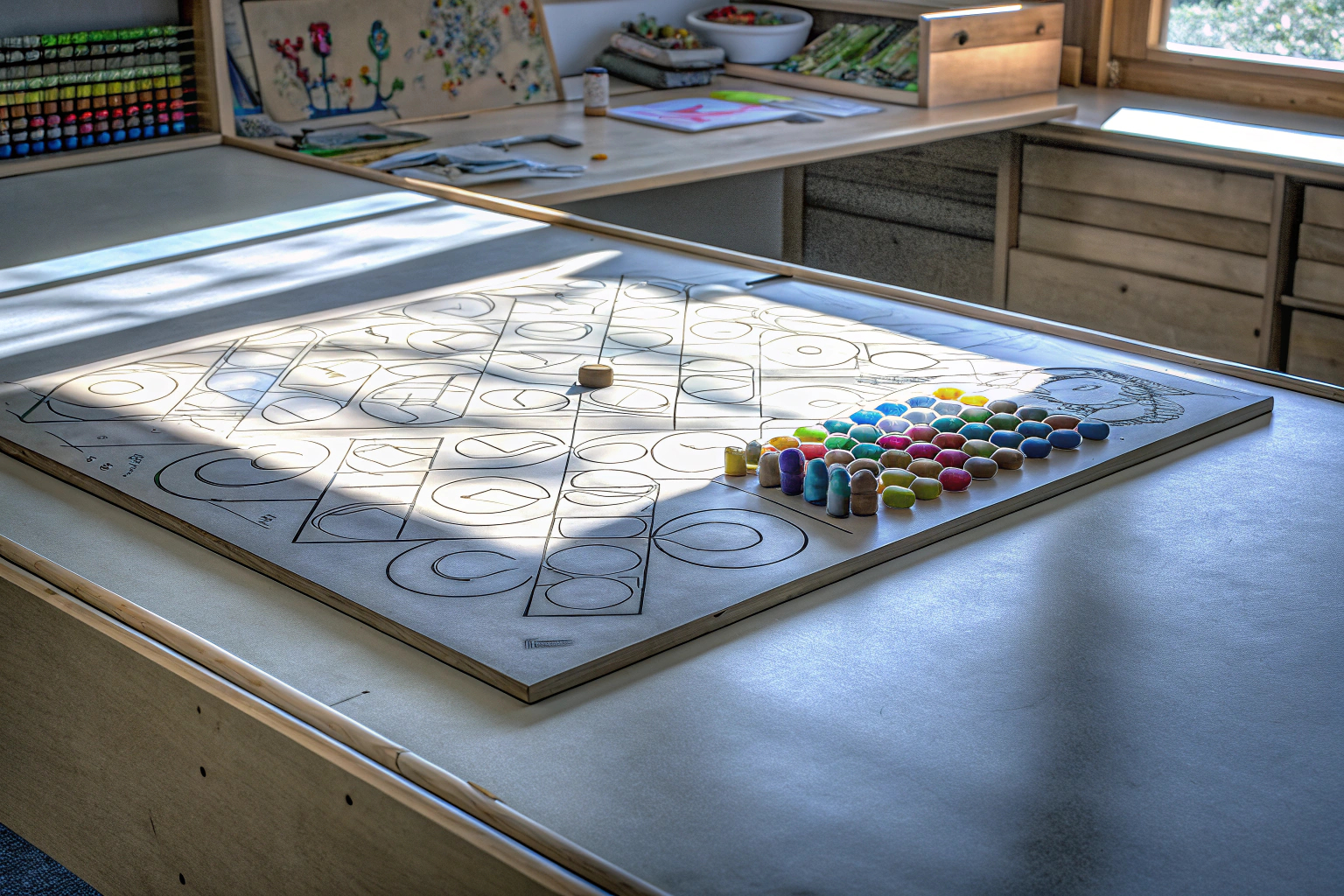Kinder spielen begeistert ein Montessori Holz Brettspiel Kinder spielen Montessori Holz Brettspiel