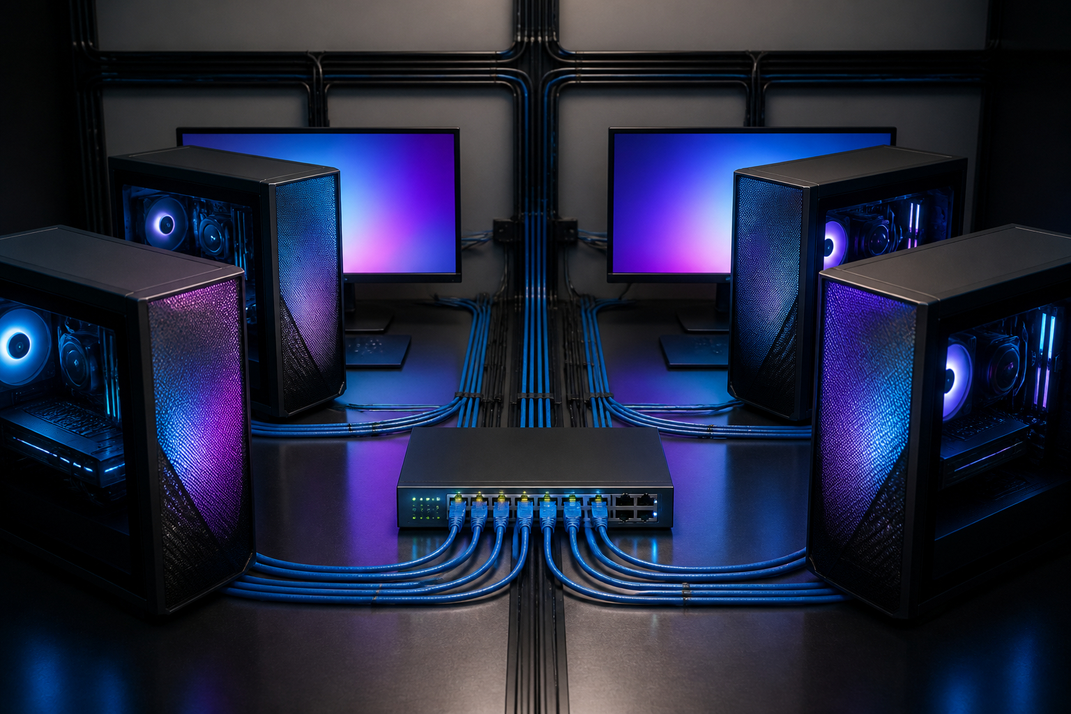 2,5G Netzwerk Switch für Gaming-PCs bei einer LAN-Party