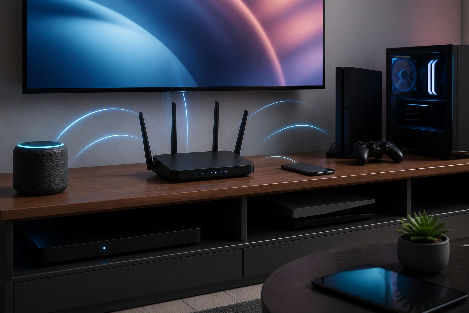 Gaming-Router verbindet PC Konsole Streaming und Smart Home