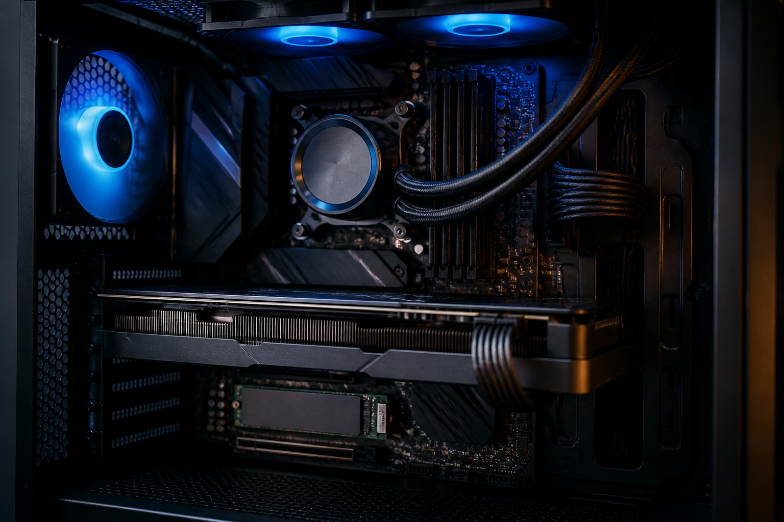 Gaming-PC mit M.2-NVMe-SSD und Grafikkarte für DirectStorage