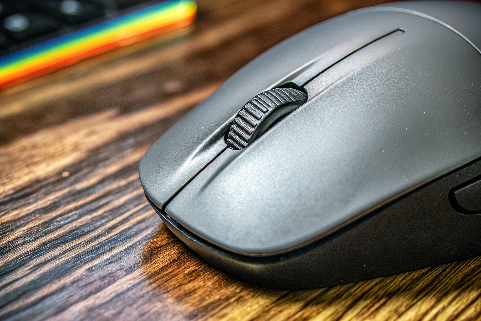 Nahaufnahme der Logitech G305 LIGHTSPEED Maus, ideal für kleinere Hände. Logitech G305 LIGHTSPEED Maus