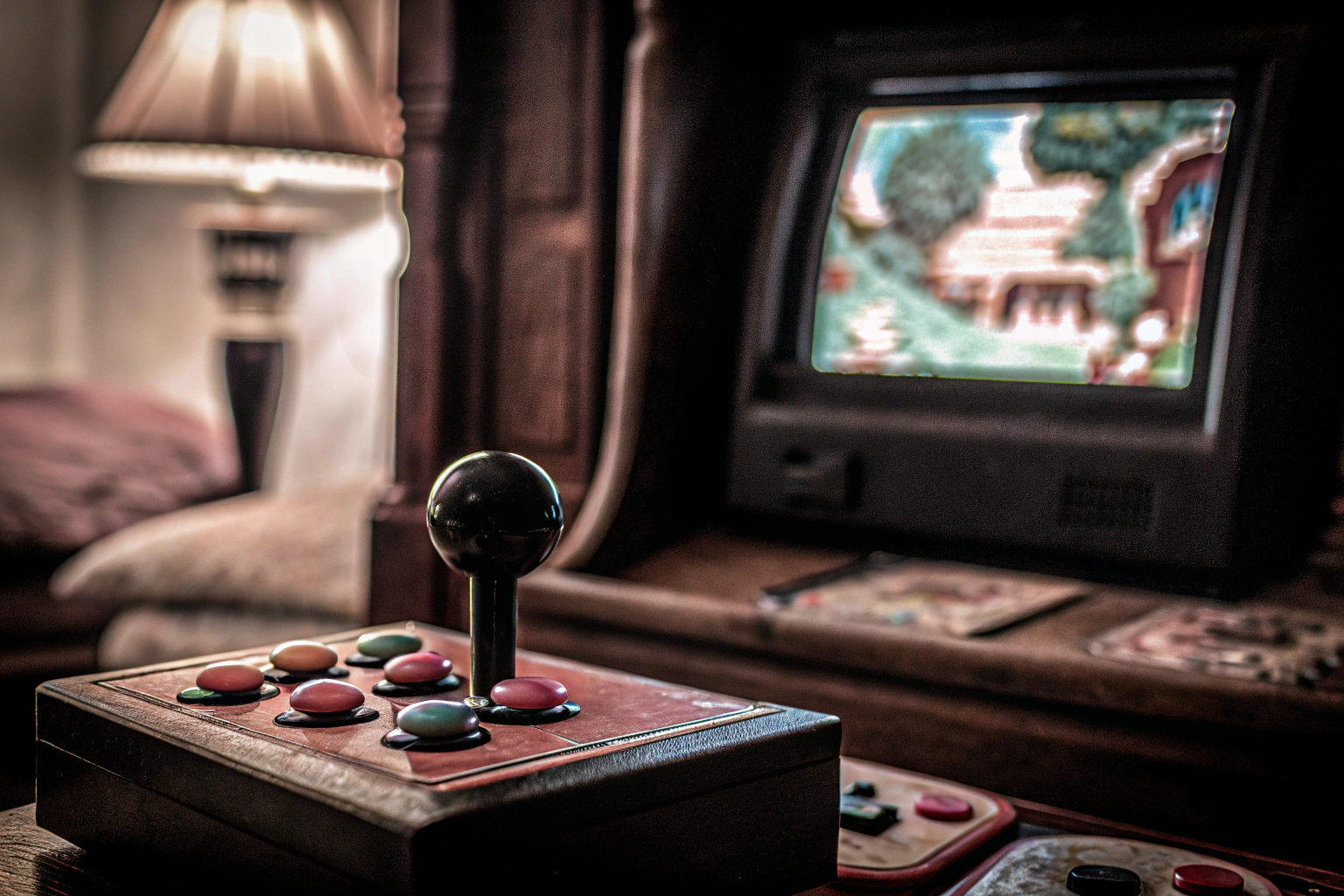 Retro-Spielkonsole in Aktion