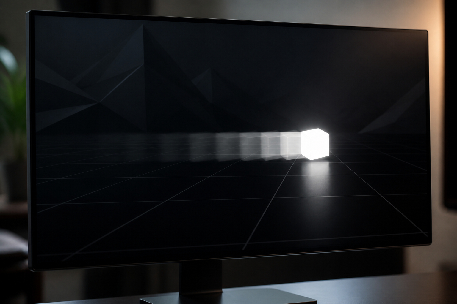 Monitor-Ghosting mit sichtbaren Schlieren hinter bewegten Objekten