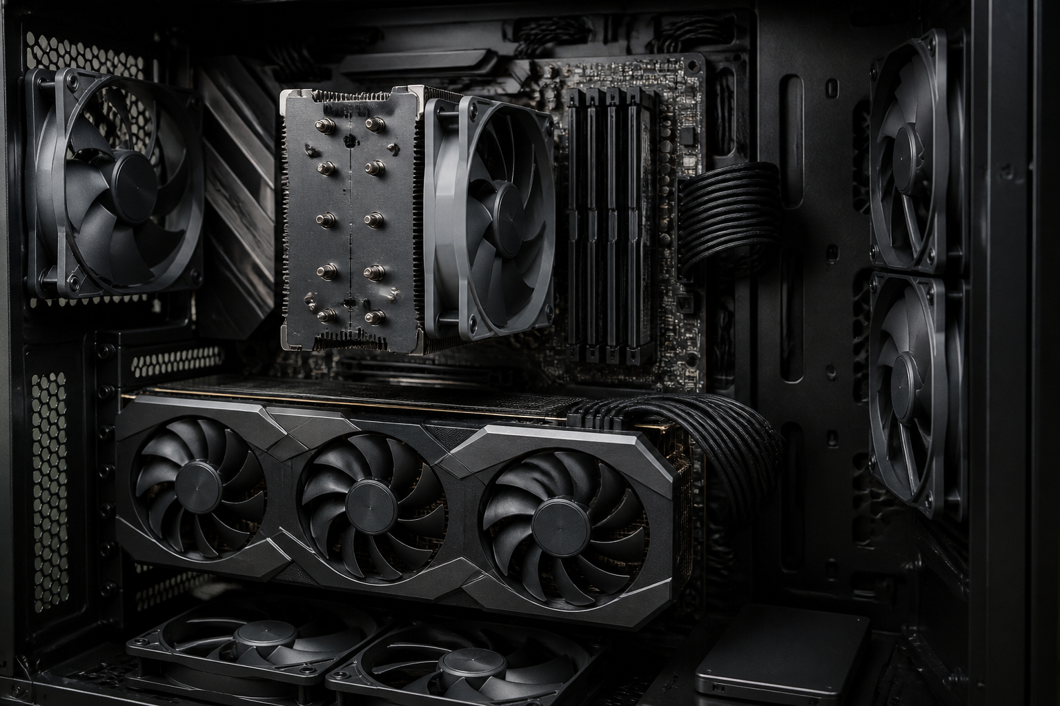 CPU Mainboard SSD und Lüfter beim Berechnen der PC-Netzteil-Leistung