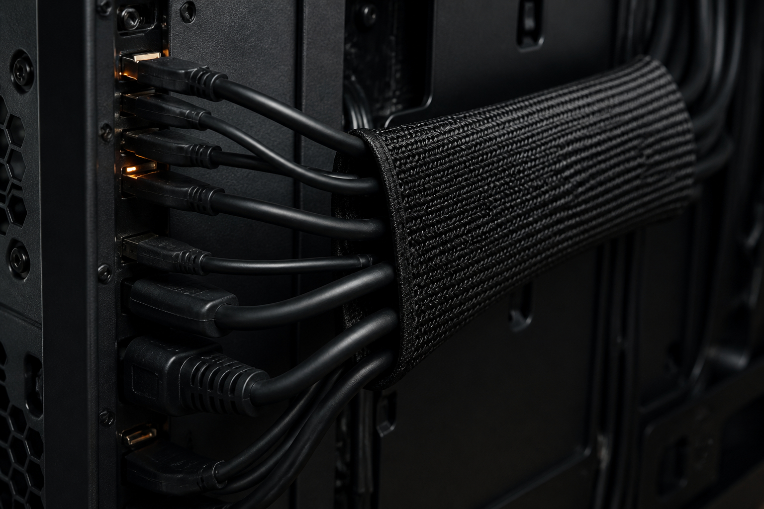 Selbstschließender Kabelschlauch für PC und Gaming-Schreibtisch