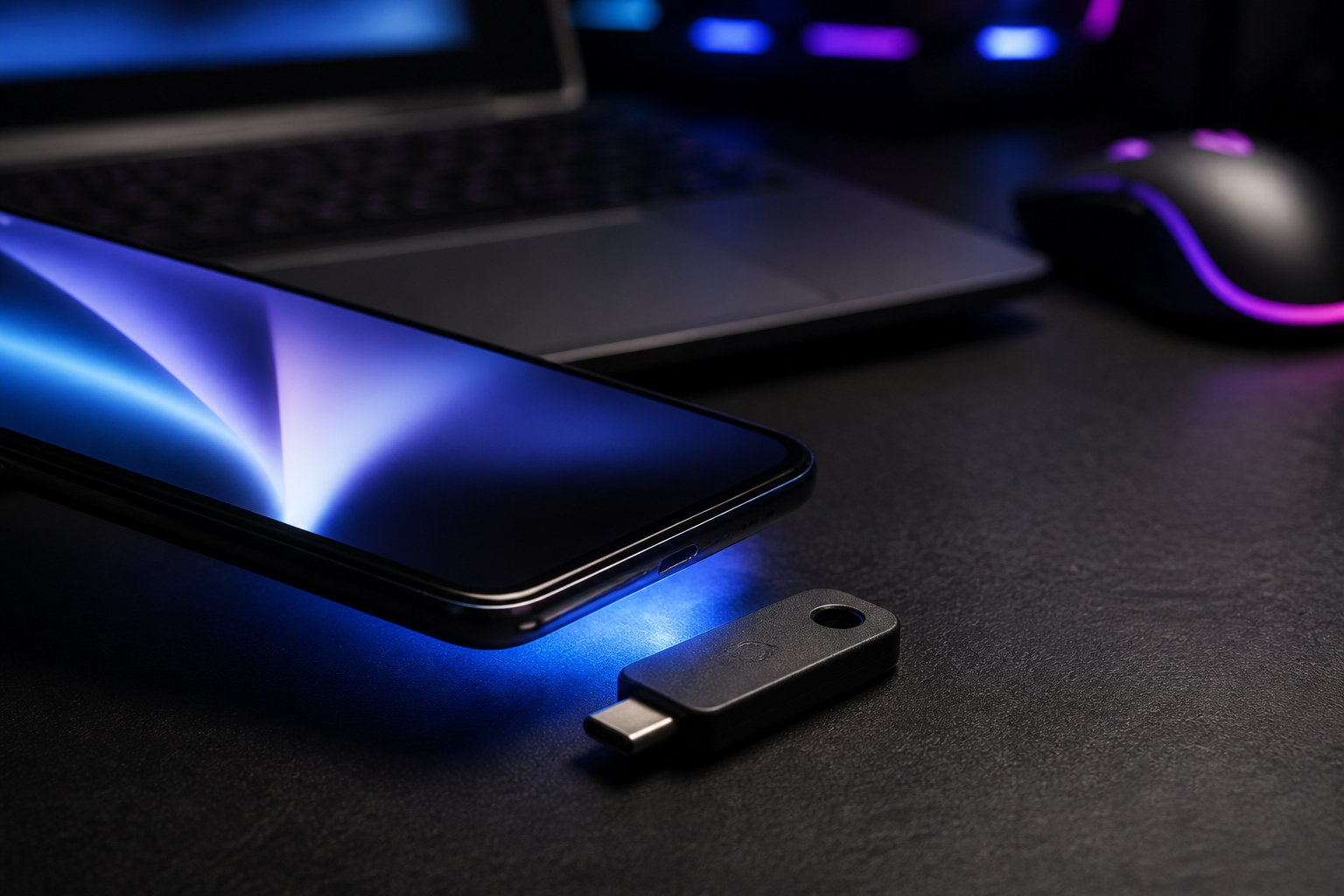NFC-Sicherheitsschlüssel am Smartphone für Gaming-Konten