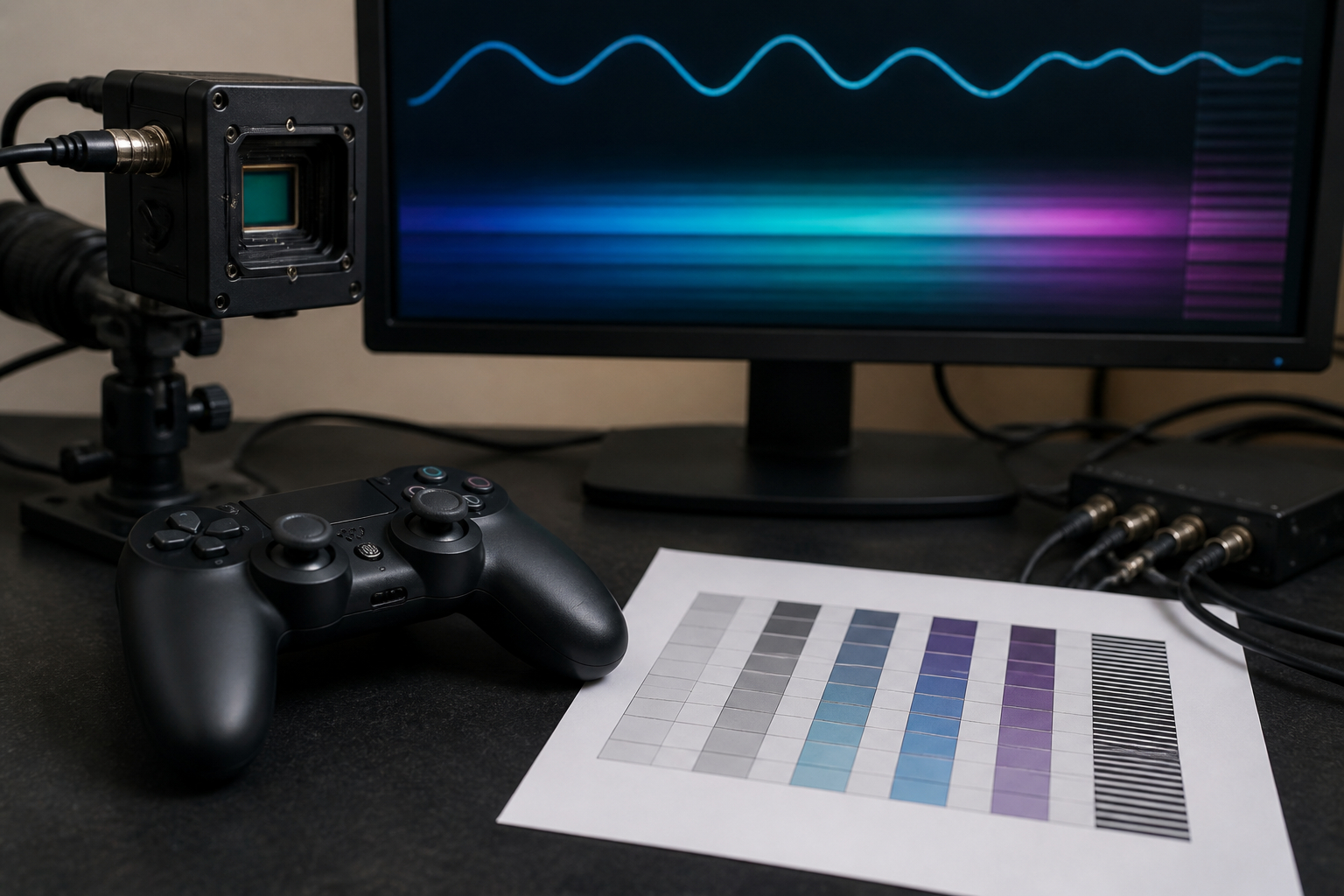 Messwerte und Testprotokoll für Gamepad-Eingabeverzögerung