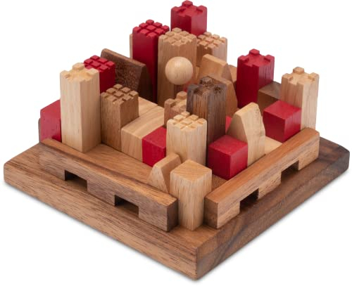LOGOPLAY Castle - Burg - 3D Puzzle - Denkspiel - Knobelspiel - Geduldspiel - Logikspiel aus Holz