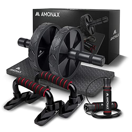 Amonax Bauchroller Liegestützgriffe Springseile Fitness Sportgeräte Bauchmuskeltrainer für Zuhause