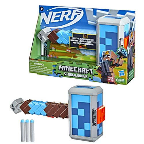 NERF abfeuernder Minecraft Stormlander Hammer