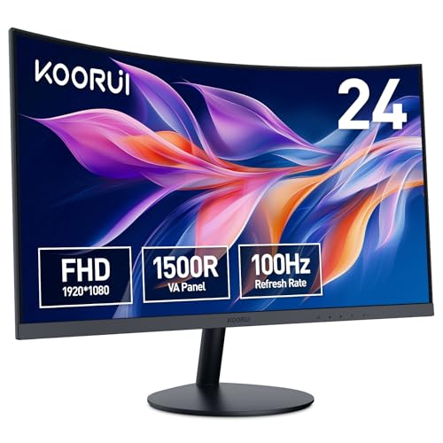 KOORUI Curved Monitor - 23.6 Zoll FHD Curved Computer Monitor