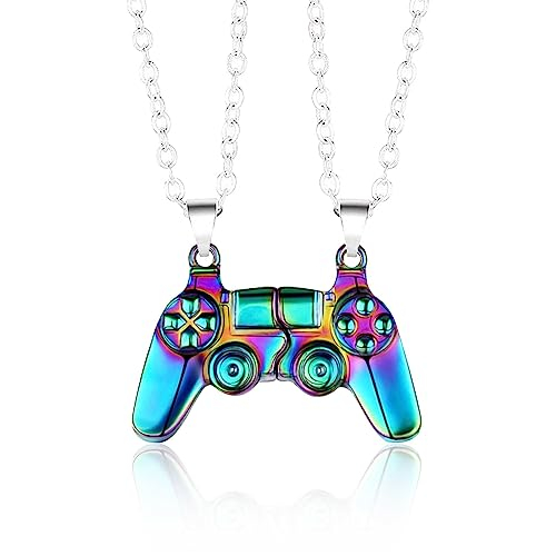 1paar Large Magnetische Halskette, Mode Kreative Paar-Halskette Game Controller Anhänger Halskette