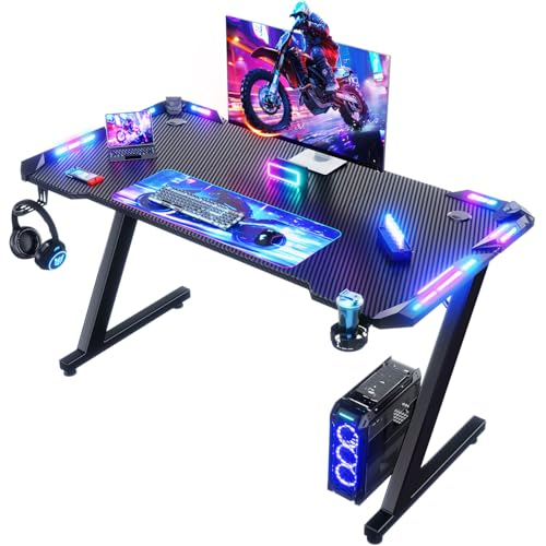 Devoko Gaming Tisch mit LED 120x60 cm