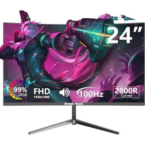 Great voell Curved Gaming Monitor 24 Inches