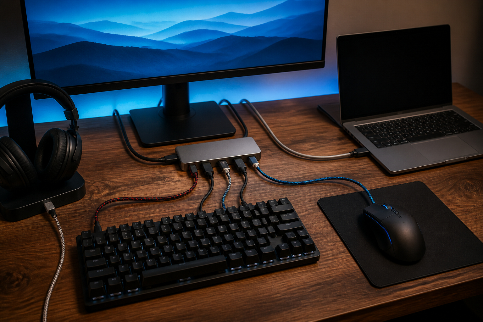 USB-C-Dockingstation am Gaming-Schreibtisch richtig anschließen