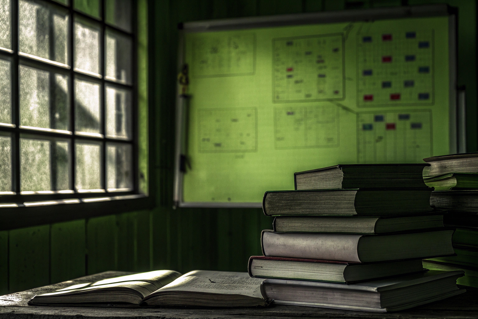 Schüler oder Studenten, die gemeinsam an einem Spielprojekt arbeiten und dabei Bücher über Spieleentwicklung verwenden. Gruppenarbeit bei der Spieleentwicklung