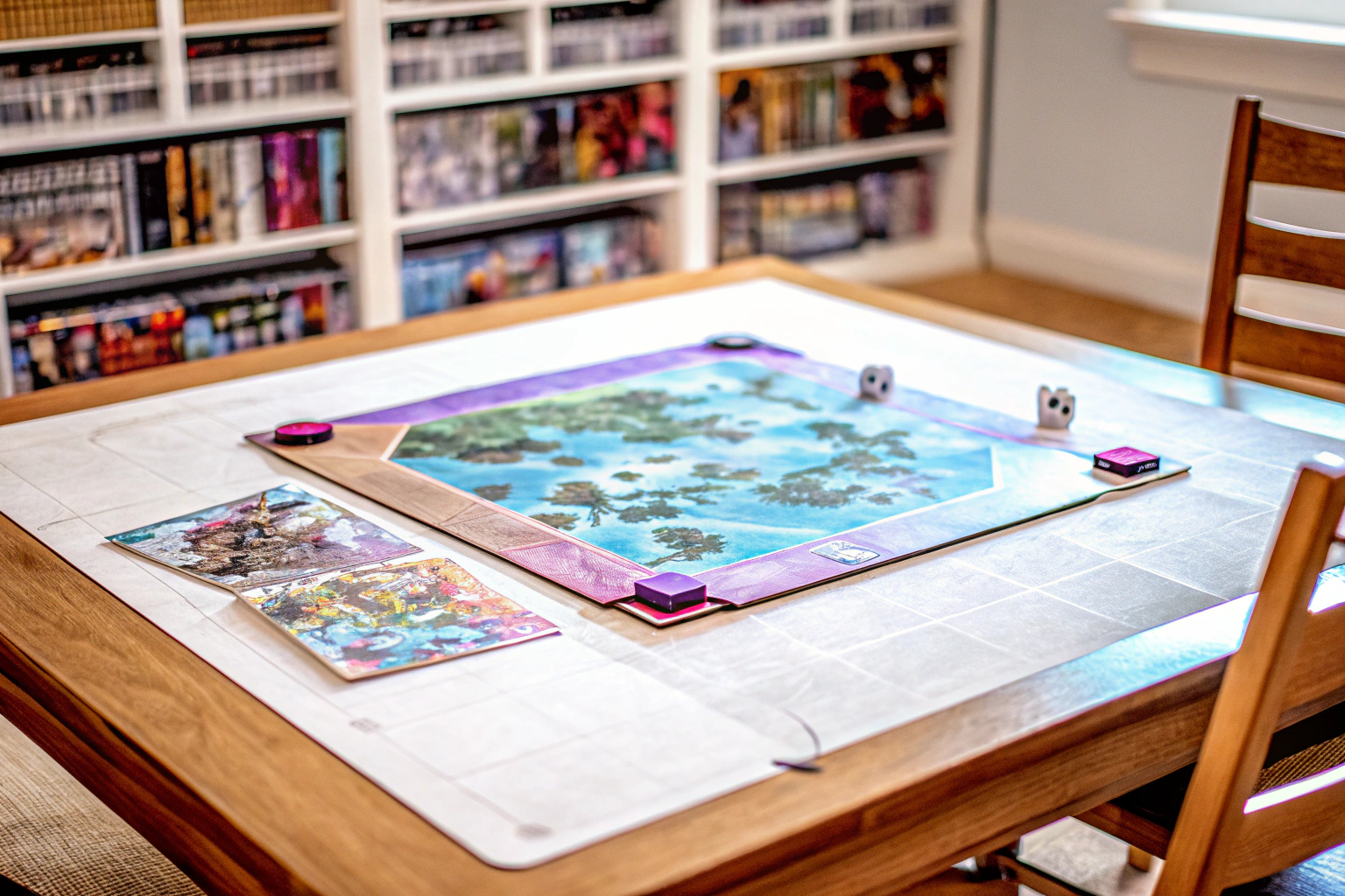 Spieler, die sich um ein Brettspiel versammeln und gemeinsam Spaß haben. Brettspiel Abend mit Freunden