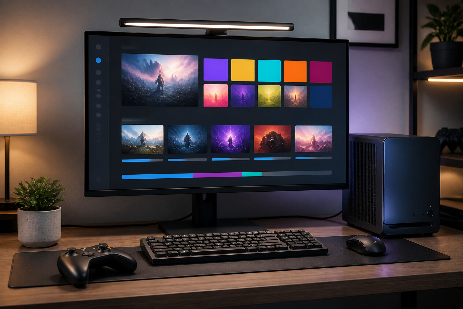 Spieler verwaltet zentrale Gaming-Bibliothek am PC