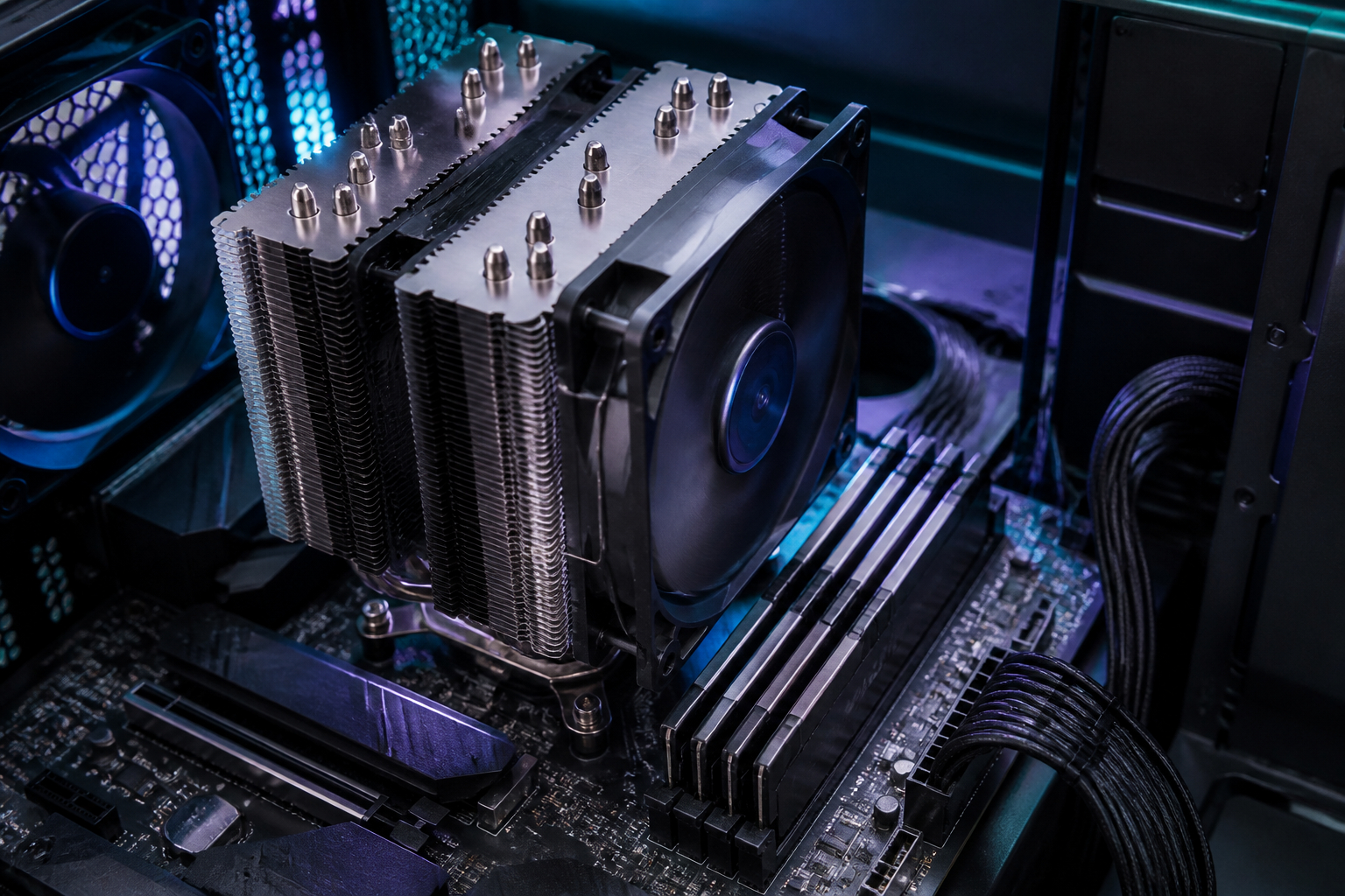 Moderner Gaming PC mit AM5 Mainboard DDR5 und CPU Kühler