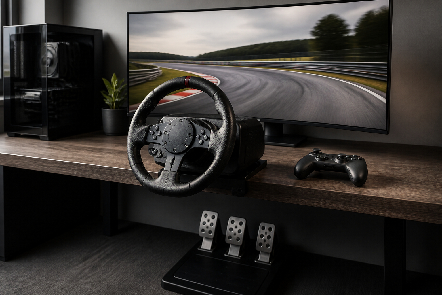 Rennspiele am PC mit Lenkrad Pedalen und Controller im Vergleich