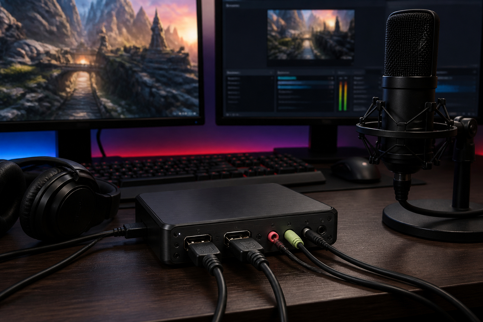 Audio-Setup mit Mikrofon und Capture Card beim Konsolen-Streaming