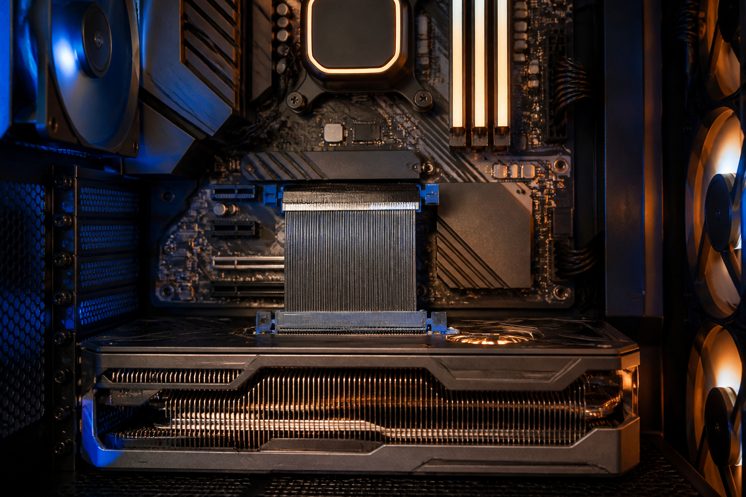 PCIe-Riser-Kabel und Steckverbindungen im Gaming-PC prüfen