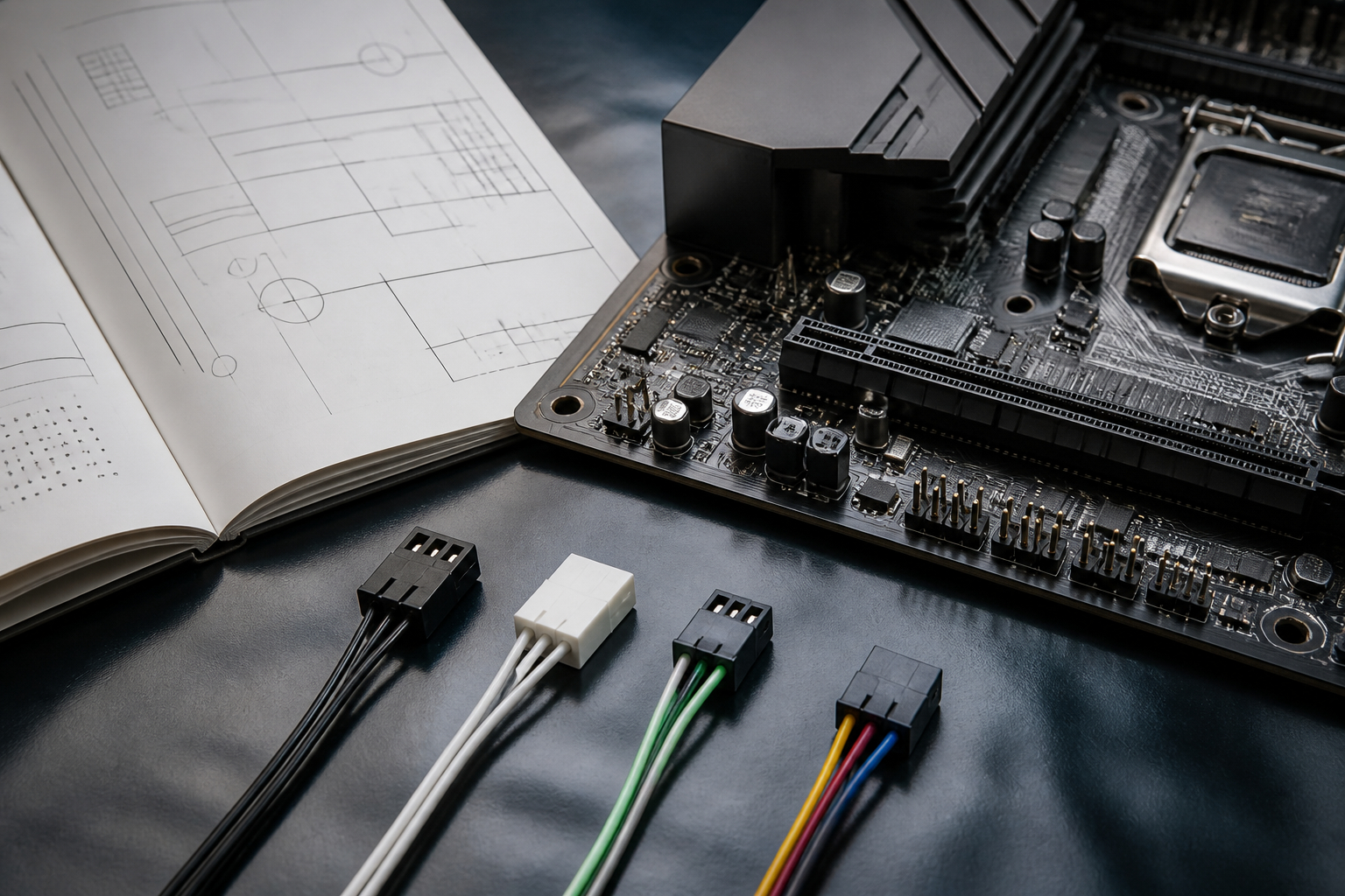 Mainboard Front-Panel-Pinbelegung im Handbuch