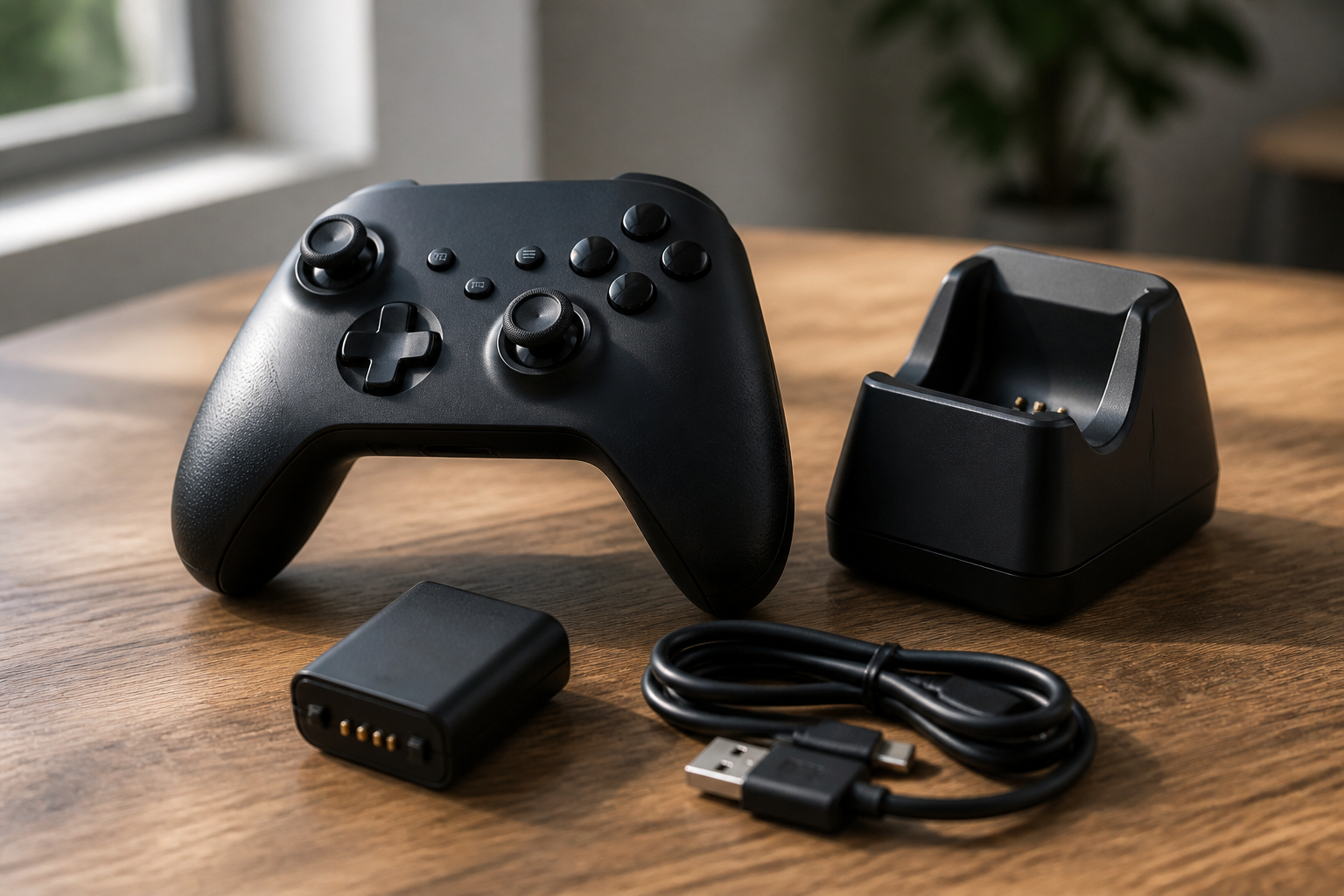 Controller Akku mit Ladekabel und Ladeschale im Vergleich
