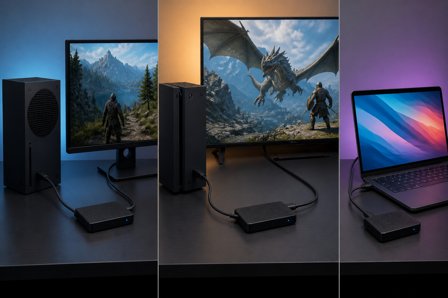 Verschiedene Capture-Card-Setups für PS5 Xbox und Nintendo Switch