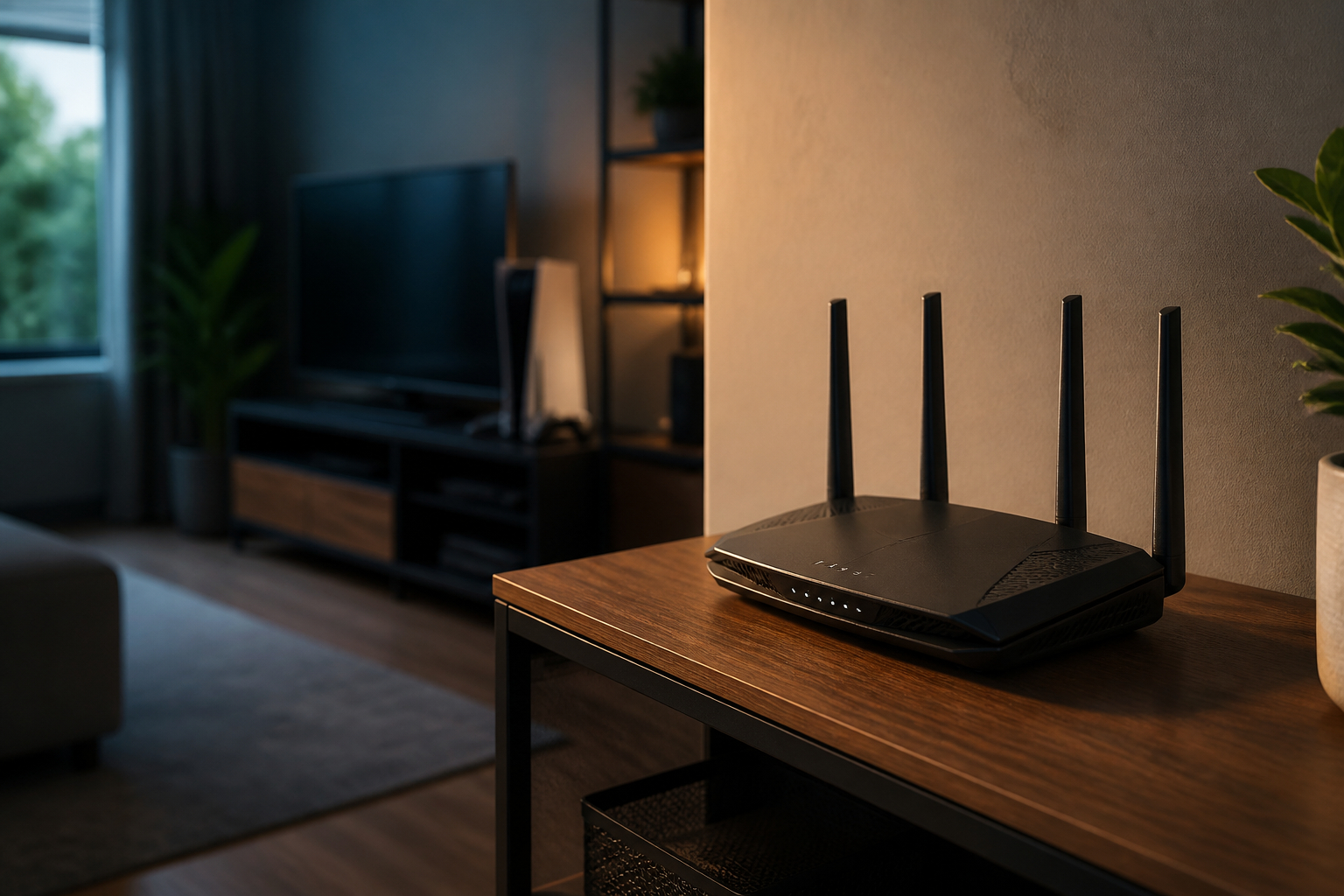 Optimal platzierter WLAN-Router für bessere Gaming-Reichweite