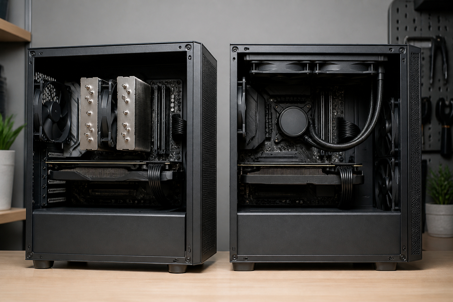 Vergleich von AIO-Wasserkühlung und Luftkühler im PC